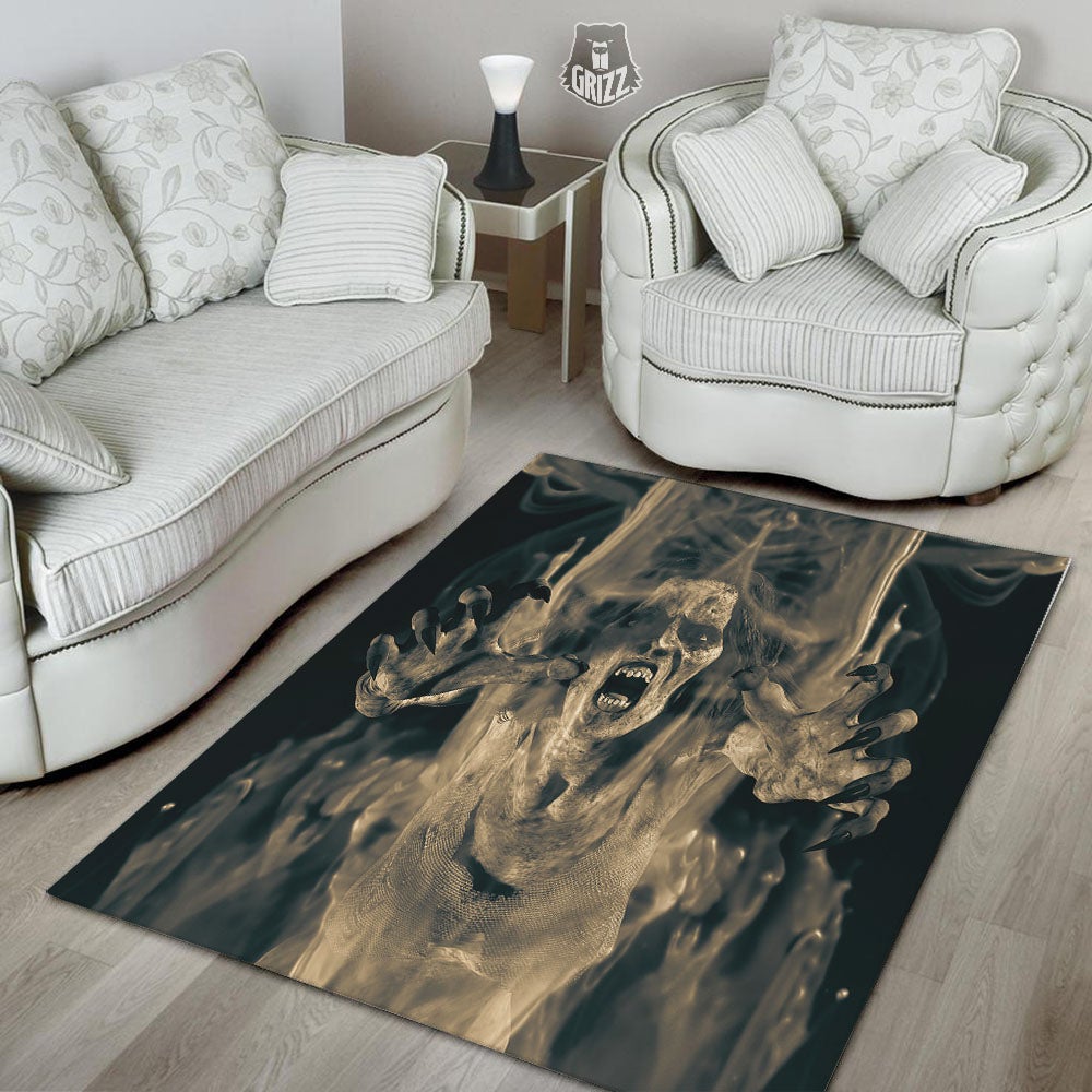 3D Screaming Ghost Horror Print Floor Mat-grizzshop