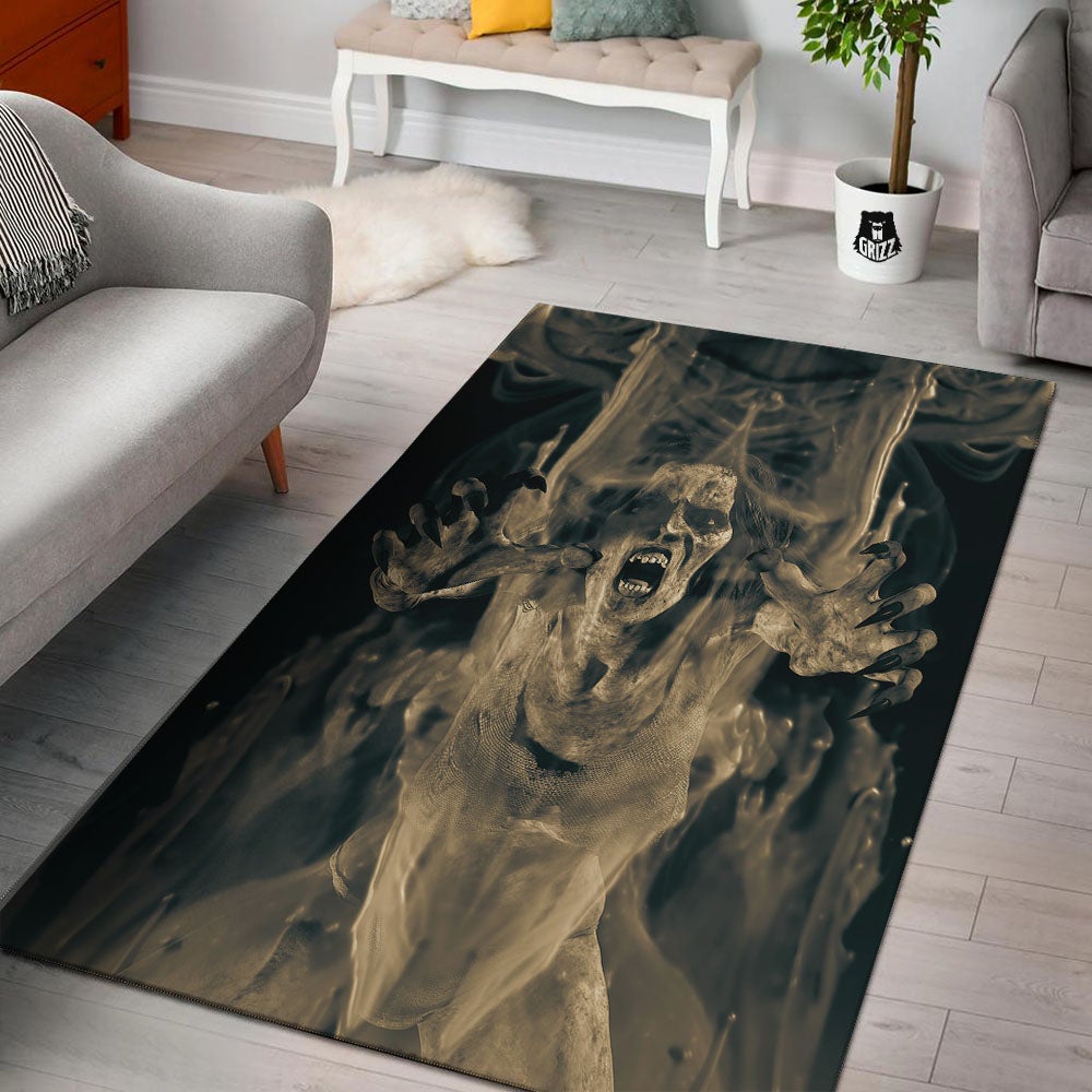 3D Screaming Ghost Horror Print Floor Mat-grizzshop