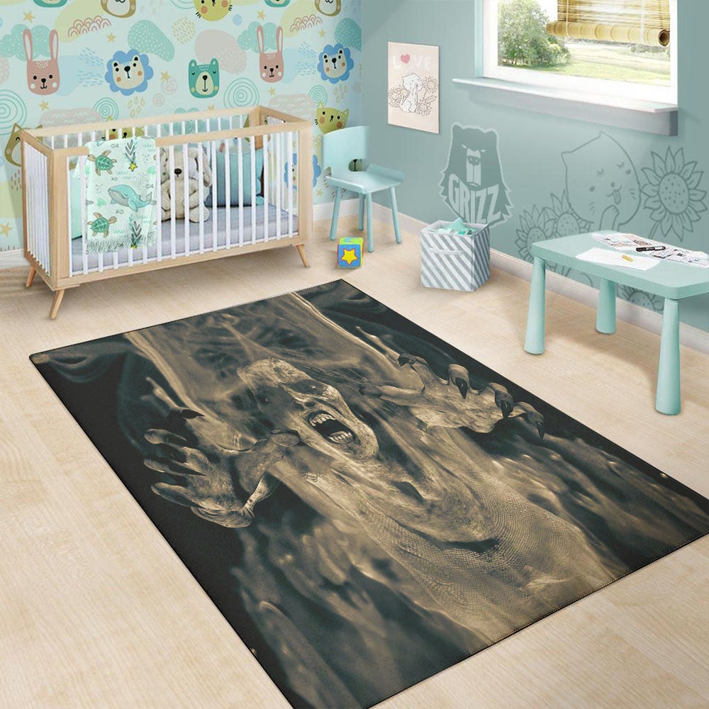 3D Screaming Ghost Horror Print Floor Mat-grizzshop