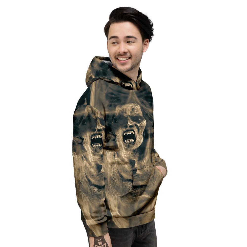 3D Screaming Ghost Horror Print Men's Hoodie-grizzshop