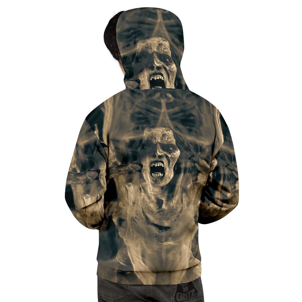 3D Screaming Ghost Horror Print Men's Hoodie-grizzshop