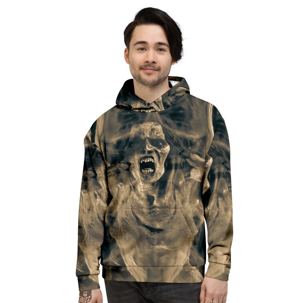 3D Screaming Ghost Horror Print Men's Hoodie-grizzshop