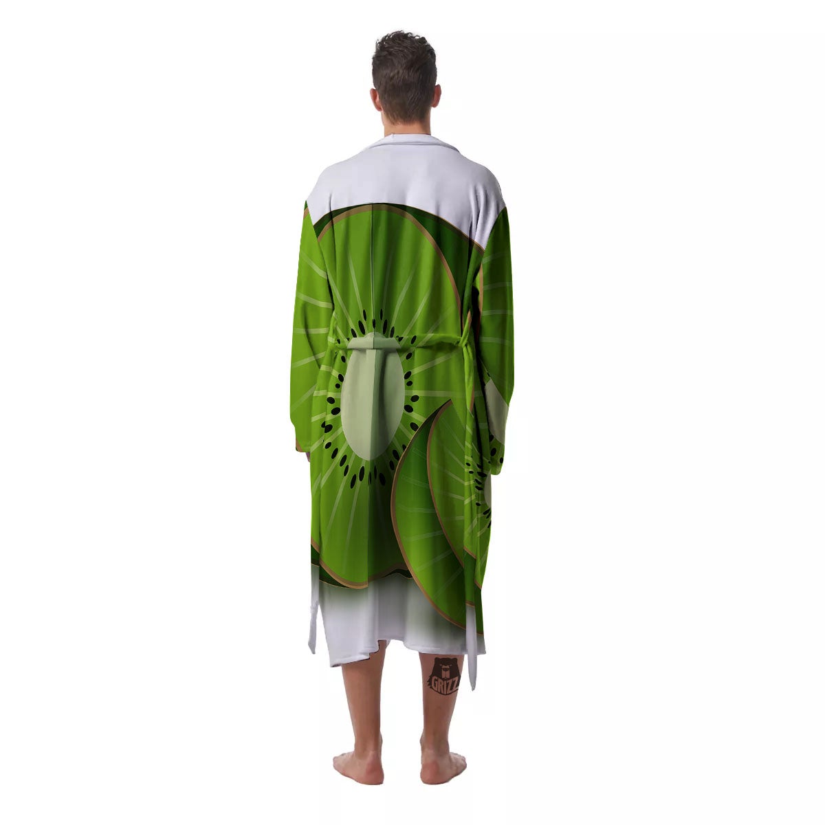 3D Kiwi Print Men's Robe-grizzshop