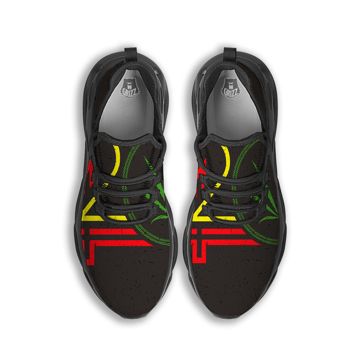420 Rasta Print Black Running Shoes-grizzshop