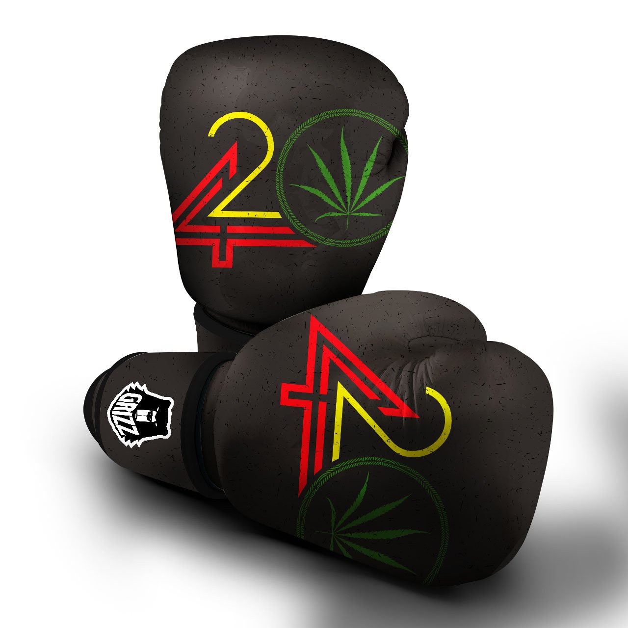 420 Rasta Print Boxing Gloves-grizzshop