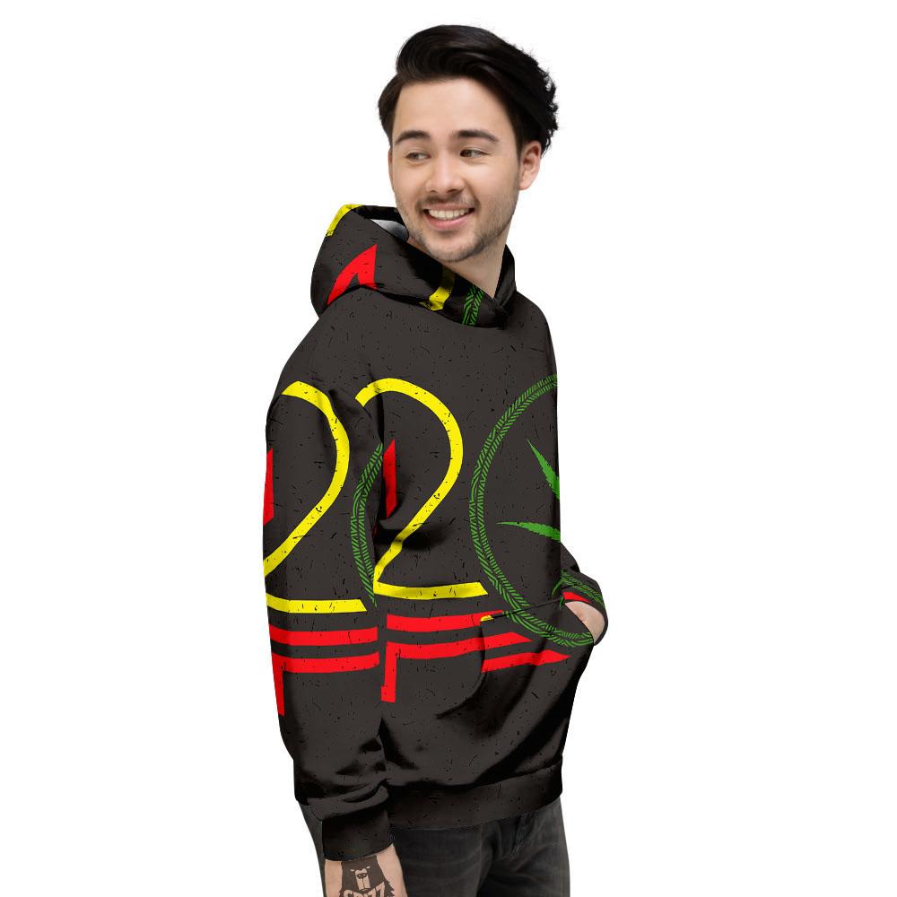 420 Rasta Print Men's Hoodie-grizzshop