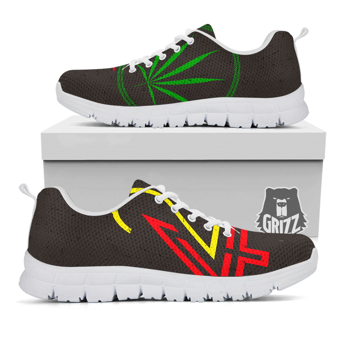 420 Rasta Print White Sneaker-grizzshop