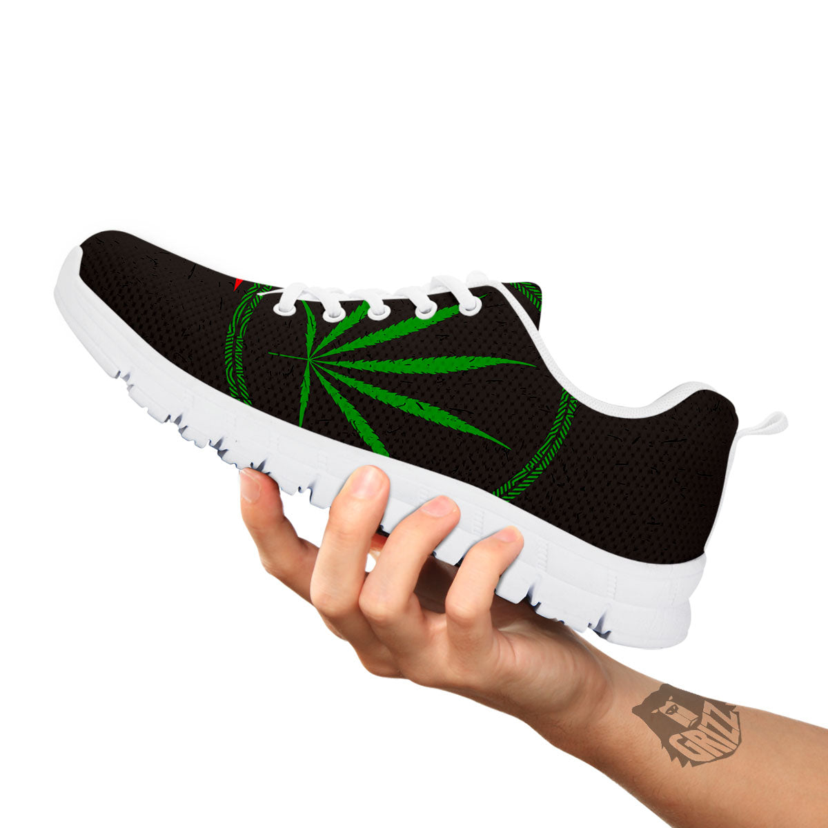 420 Rasta Print White Sneaker-grizzshop