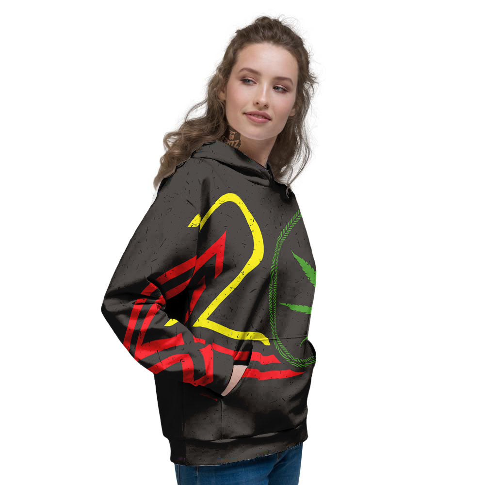 420 Rasta Print Women's Hoodie-grizzshop