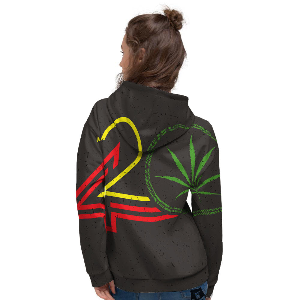 420 Rasta Print Women's Hoodie-grizzshop