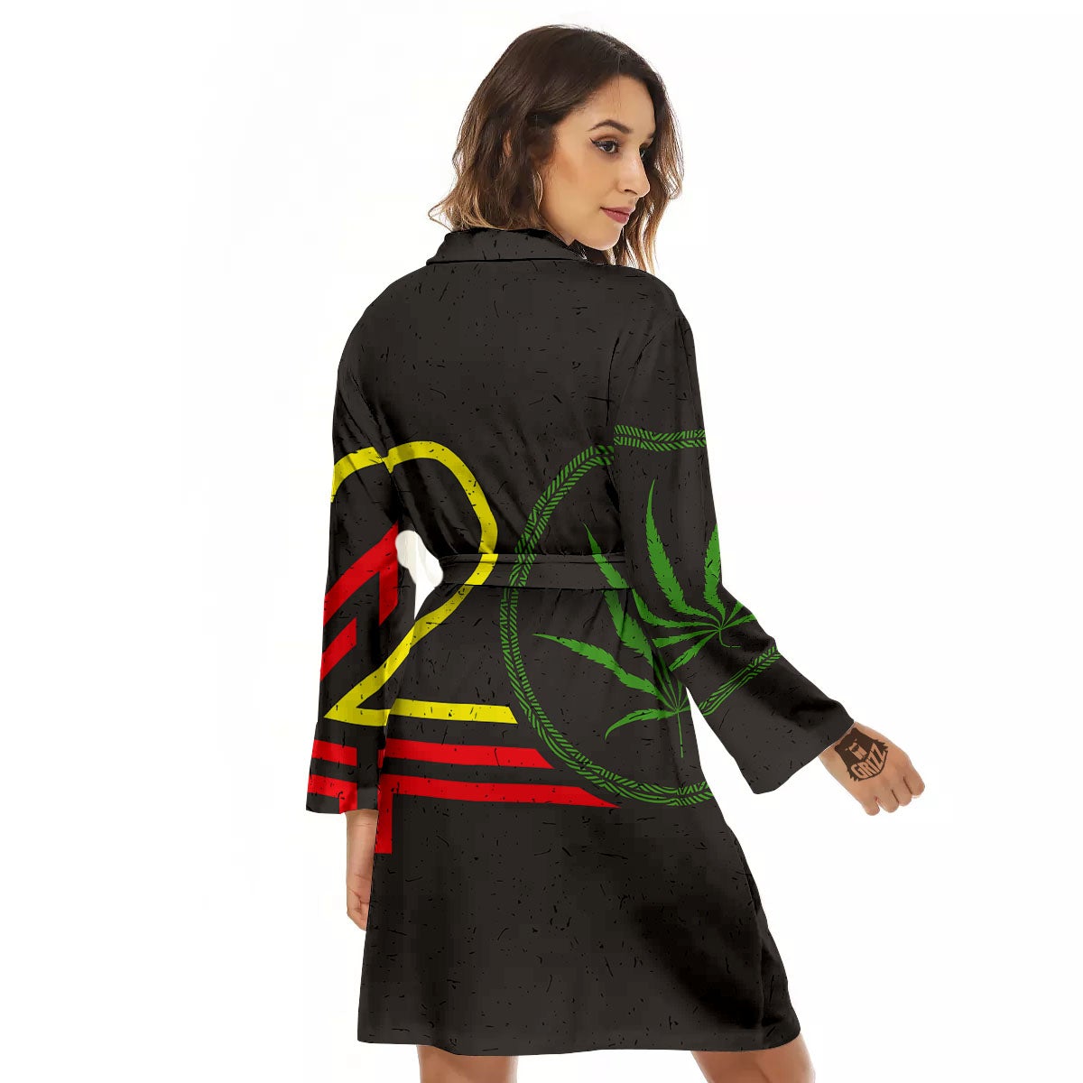 420 Rasta Print Women's Robe-grizzshop