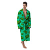 8 Bit Pixel Green Chameleons Print Pattern Men's Robe-grizzshop