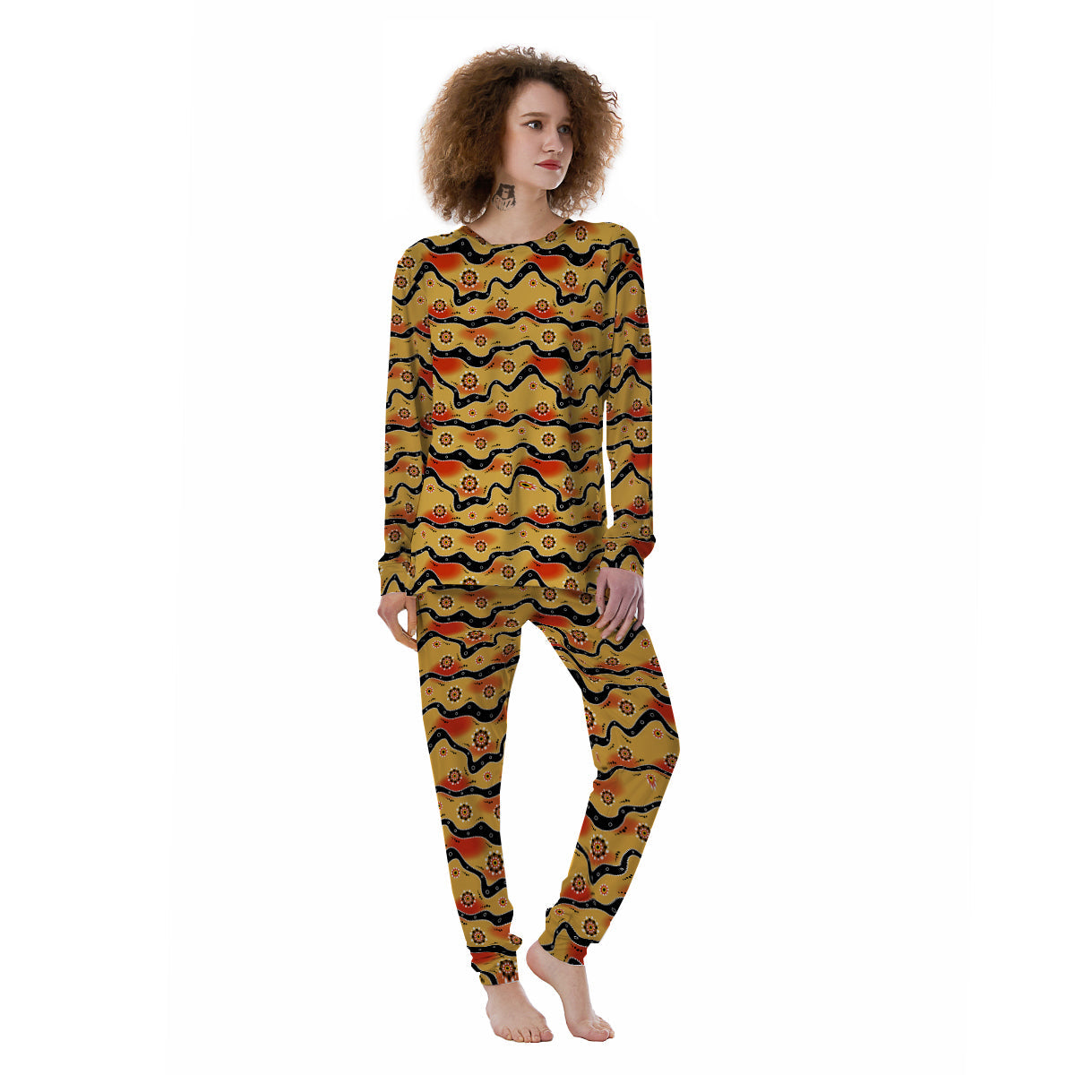 Aboriginal Australian Print Pattern Women's Pajamas-grizzshop