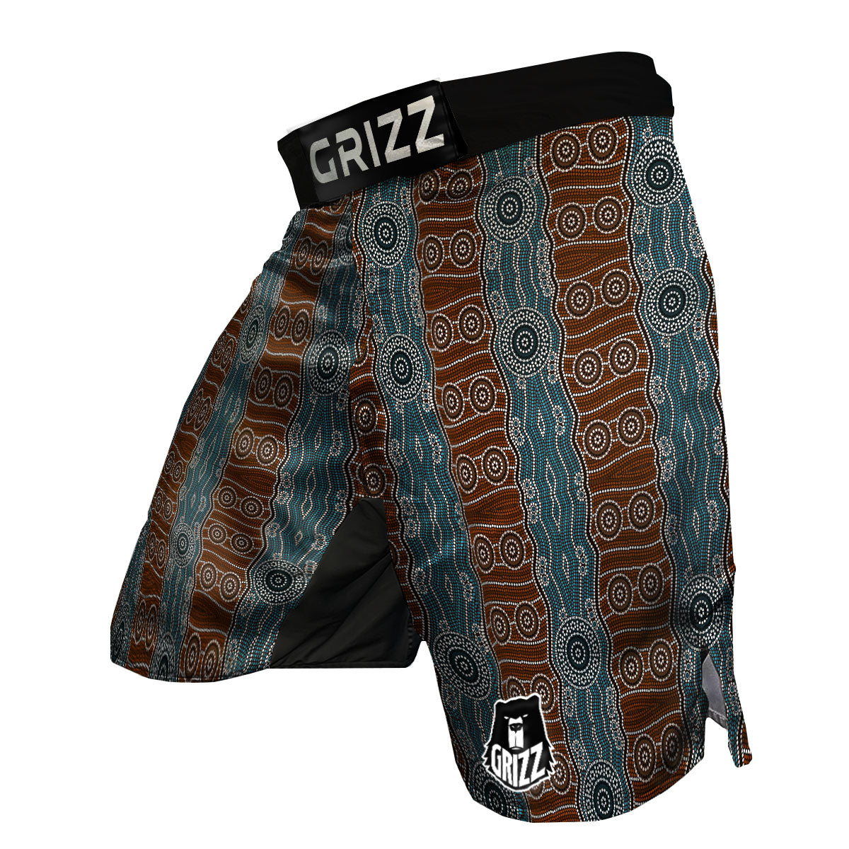 Aboriginal Dot Australia River Print MMA Shorts-grizzshop