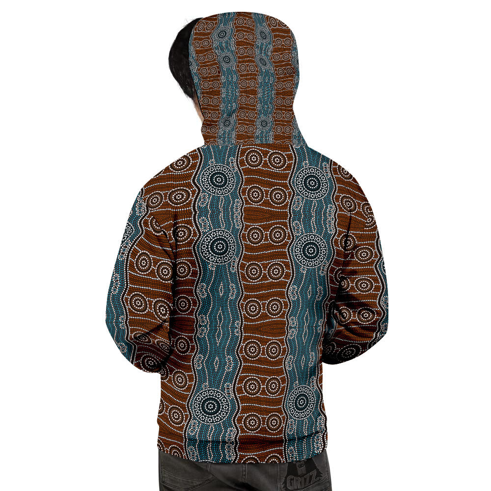 Aboriginal Dot Australia River Print Men's Hoodie-grizzshop