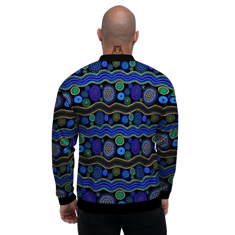 Aboriginal Dot Australian Print Men's Bomber Jacket-grizzshop