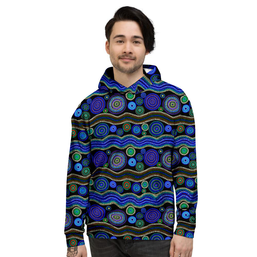 Aboriginal Dot Australian Print Men's Hoodie-grizzshop