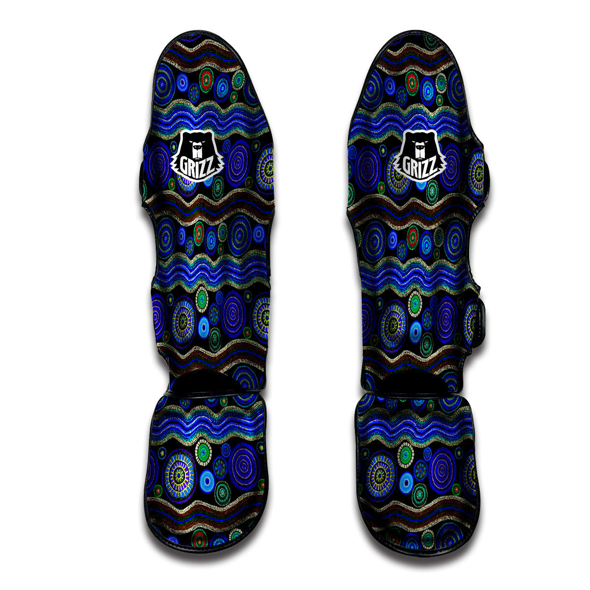Aboriginal Dot Australian Print Muay Thai Shin Guards-grizzshop