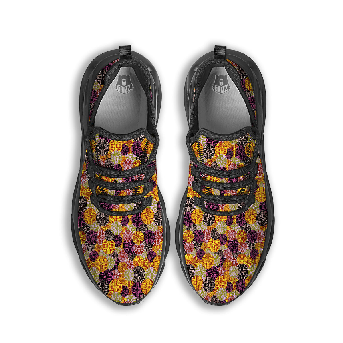 Aboriginal Dot Australian Print Pattern Black Running Shoes-grizzshop