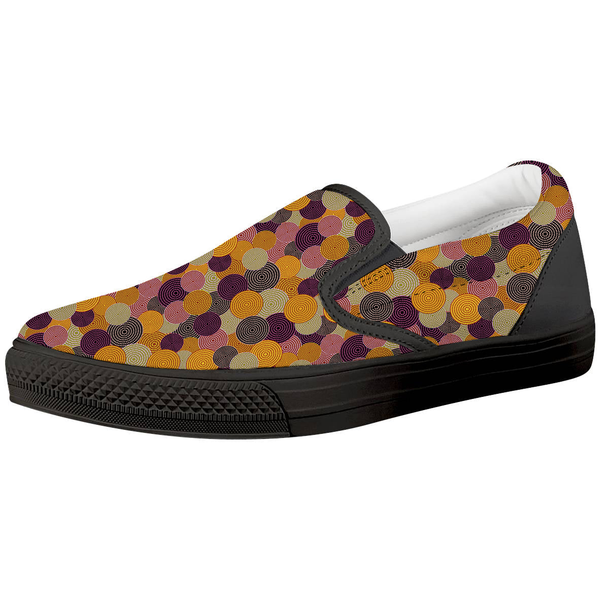 Aboriginal Dot Australian Print Pattern Black Slip On Shoes-grizzshop