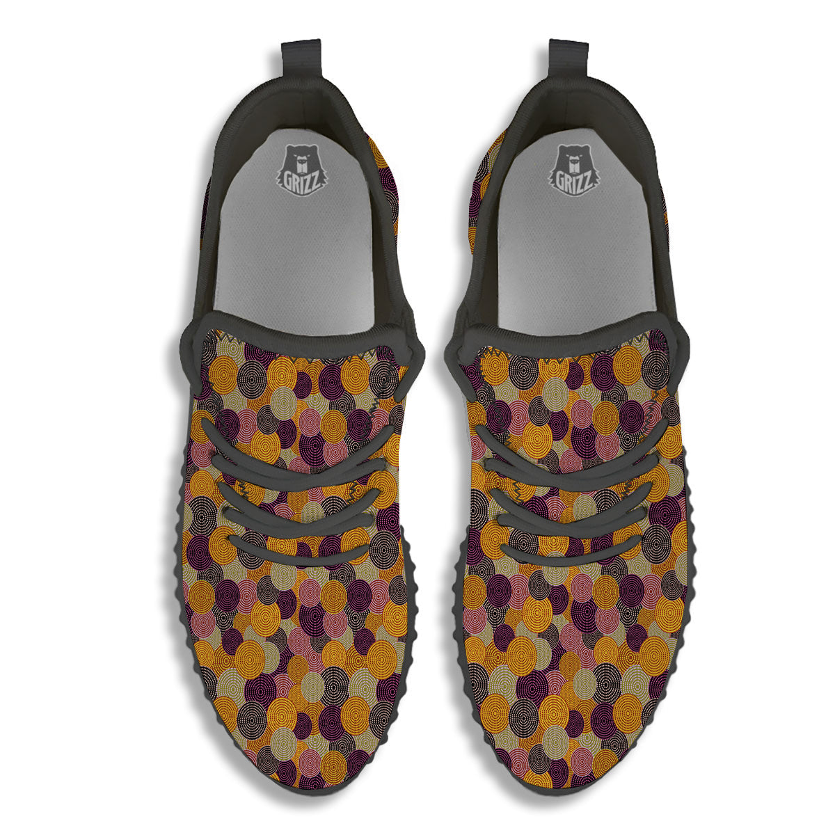 Aboriginal Dot Australian Print Pattern Black Walking Shoes-grizzshop