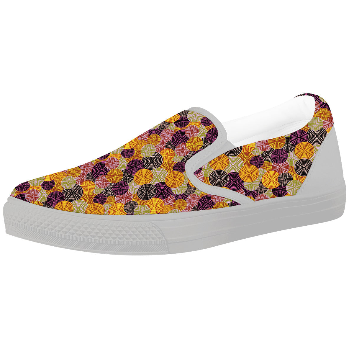 Aboriginal Dot Australian Print Pattern White Slip On Shoes-grizzshop
