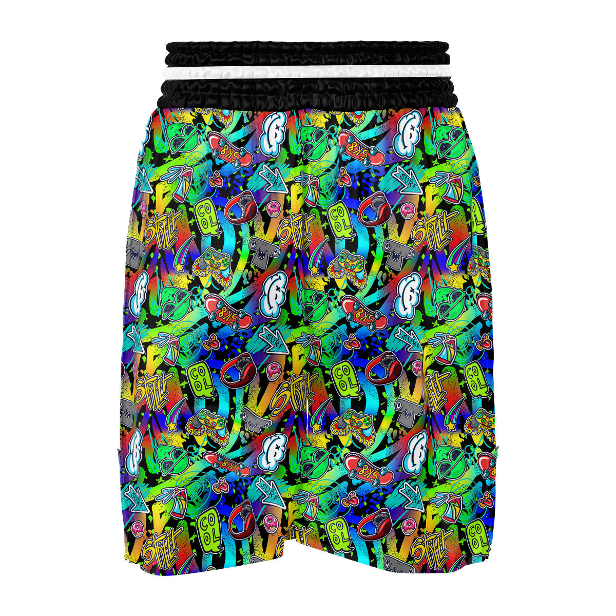 Abstract Alien Graffiti Text Print Pattern Boxing Shorts-grizzshop
