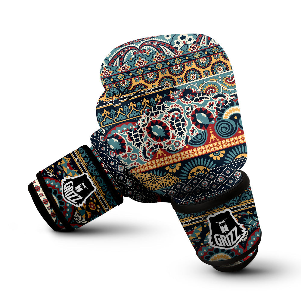 Abstract Arabian Paisley Print Boxing Gloves-grizzshop