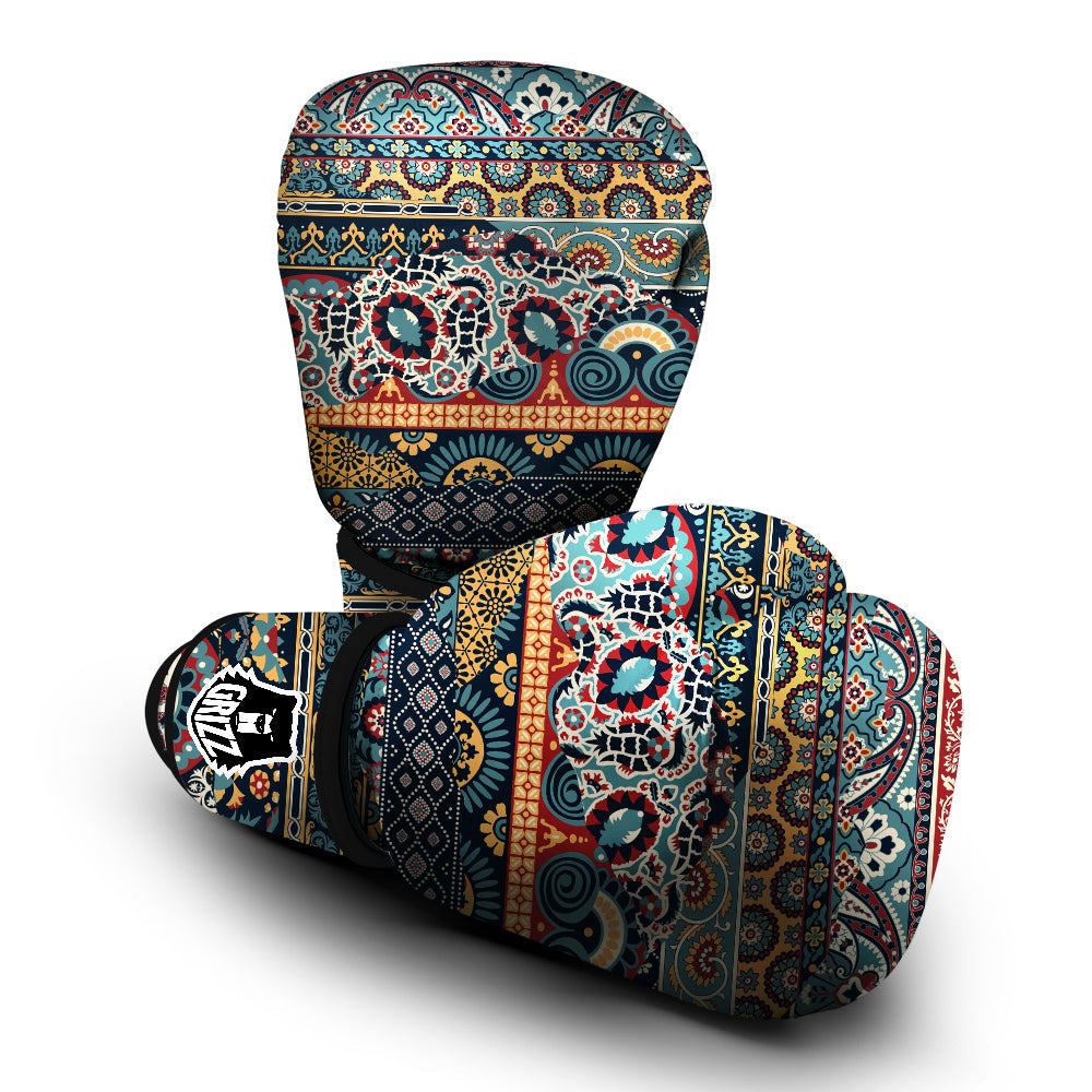 Abstract Arabian Paisley Print Boxing Gloves-grizzshop