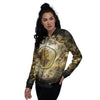 Abstract Cleopatra Print Women's Bomber Jacket-grizzshop