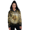 Abstract Cleopatra Print Women's Bomber Jacket-grizzshop