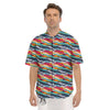 Abstract Colorful And Dot Print Pattern Men's Short Sleeve Shirts-grizzshop