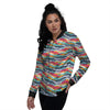 Abstract Colorful And Dot Print Pattern Women's Bomber Jacket-grizzshop
