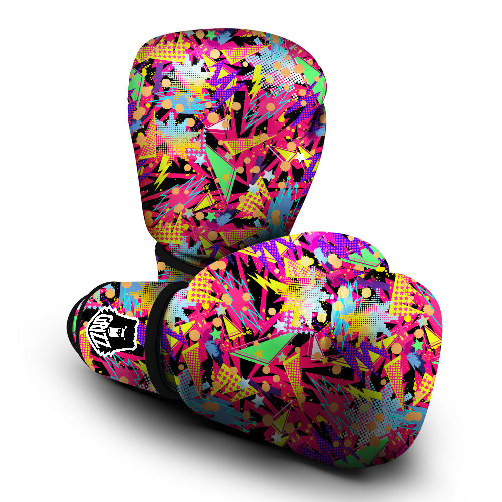 Abstract Colorful And Lightning Dot Print Pattern Boxing Gloves-grizzshop