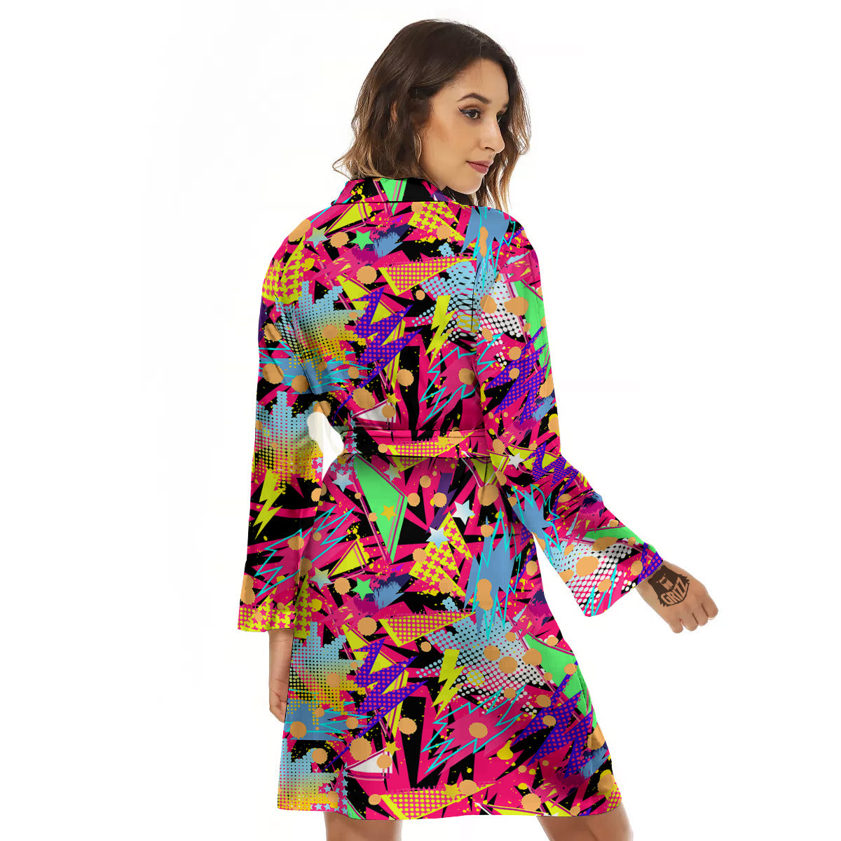 Abstract Colorful And Lightning Dot Print Pattern Women's Robe-grizzshop