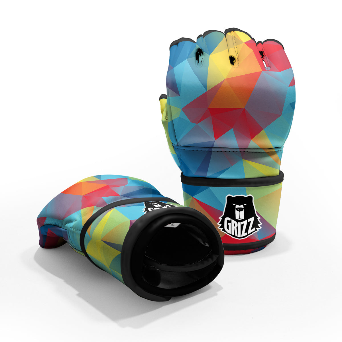 Abstract Colorful Autism Awareness Print MMA Gloves-grizzshop