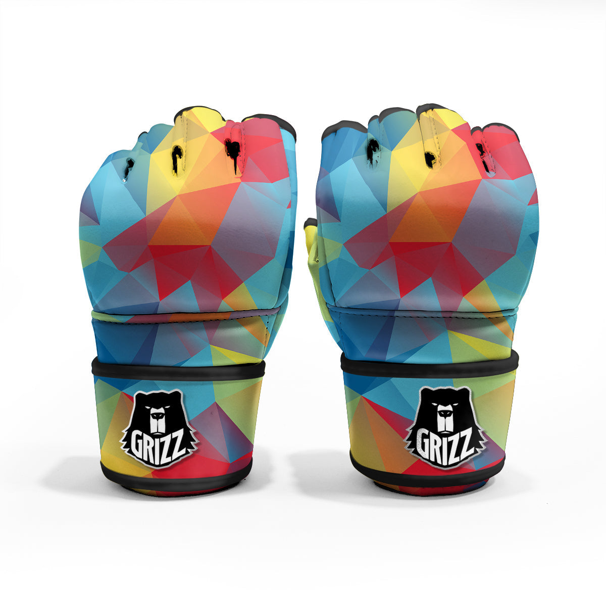 Abstract Colorful Autism Awareness Print MMA Gloves-grizzshop