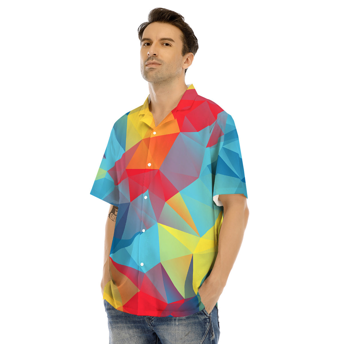 Abstract Colorful Autism Awareness Print Men's Hawaiian Shirt-grizzshop