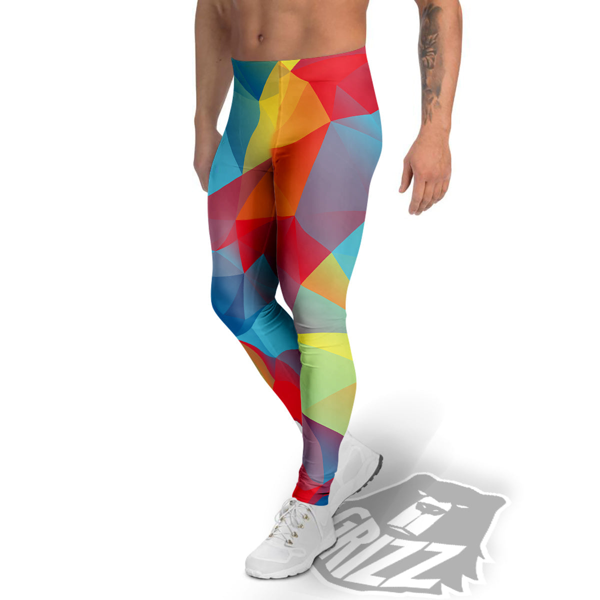 Abstract Colorful Autism Awareness Print Men's Leggings-grizzshop
