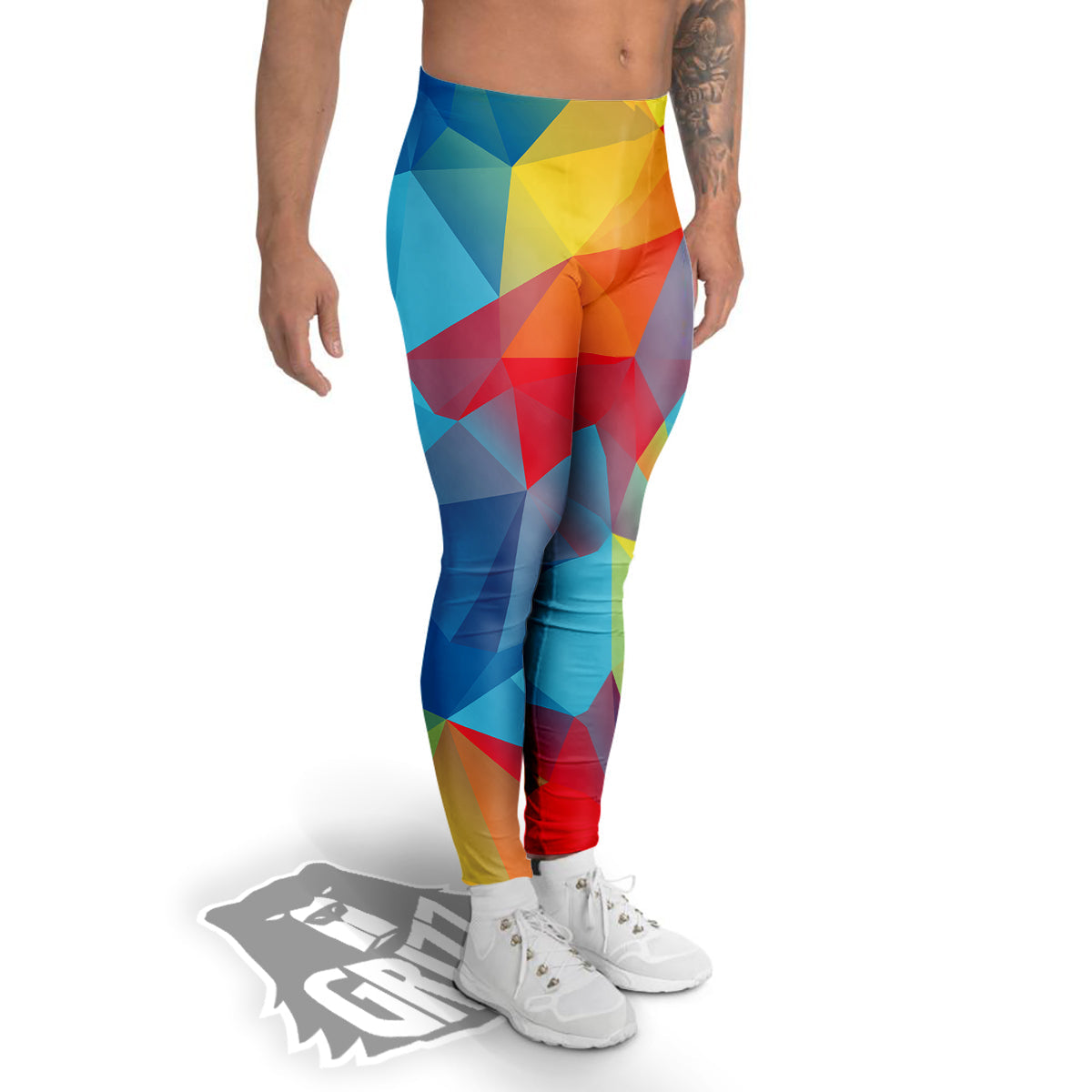 Abstract Colorful Autism Awareness Print Men's Leggings-grizzshop