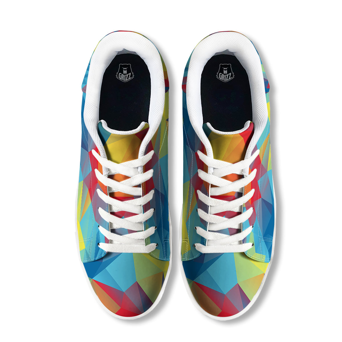 Abstract Colorful Autism Awareness Print White Low Top Sneakers-grizzshop