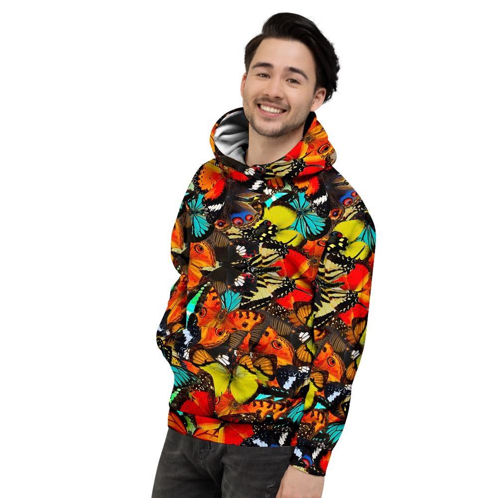 Abstract Colorful Butterfly Print Men's Hoodie-grizzshop