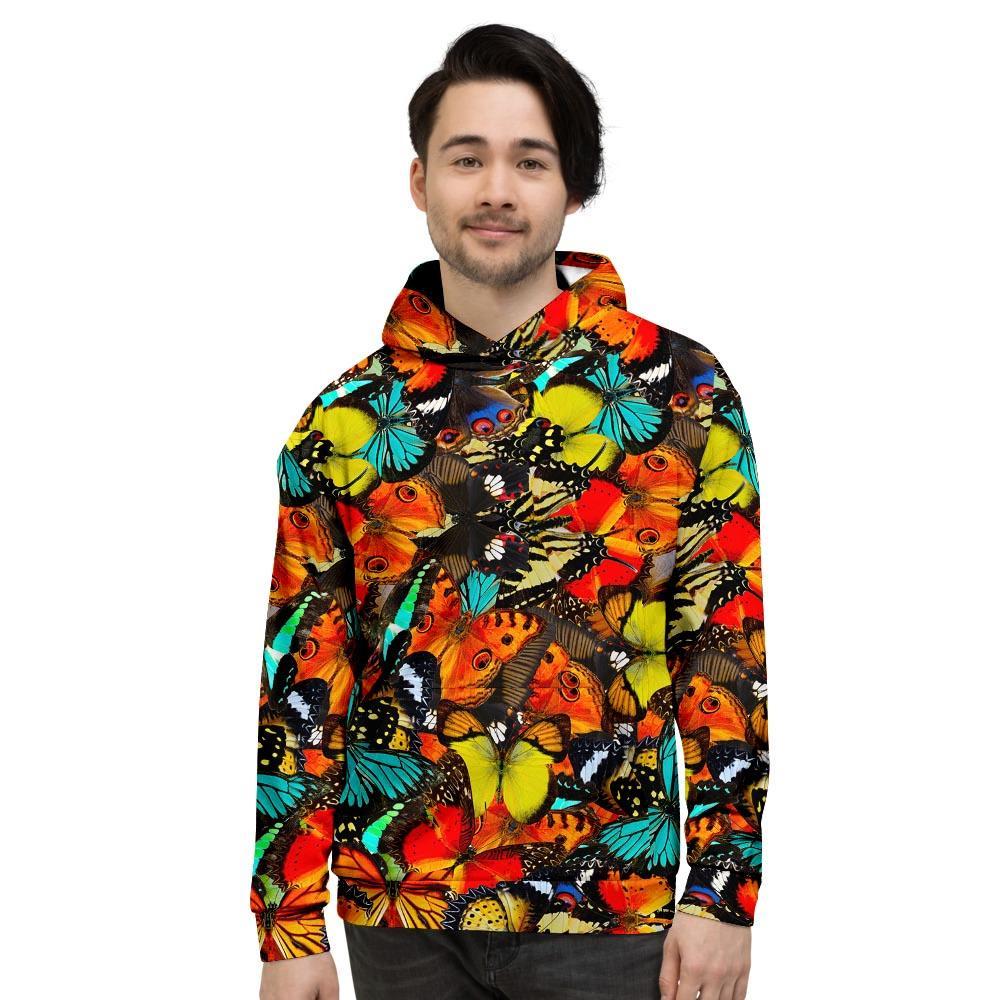 Abstract Colorful Butterfly Print Men's Hoodie-grizzshop