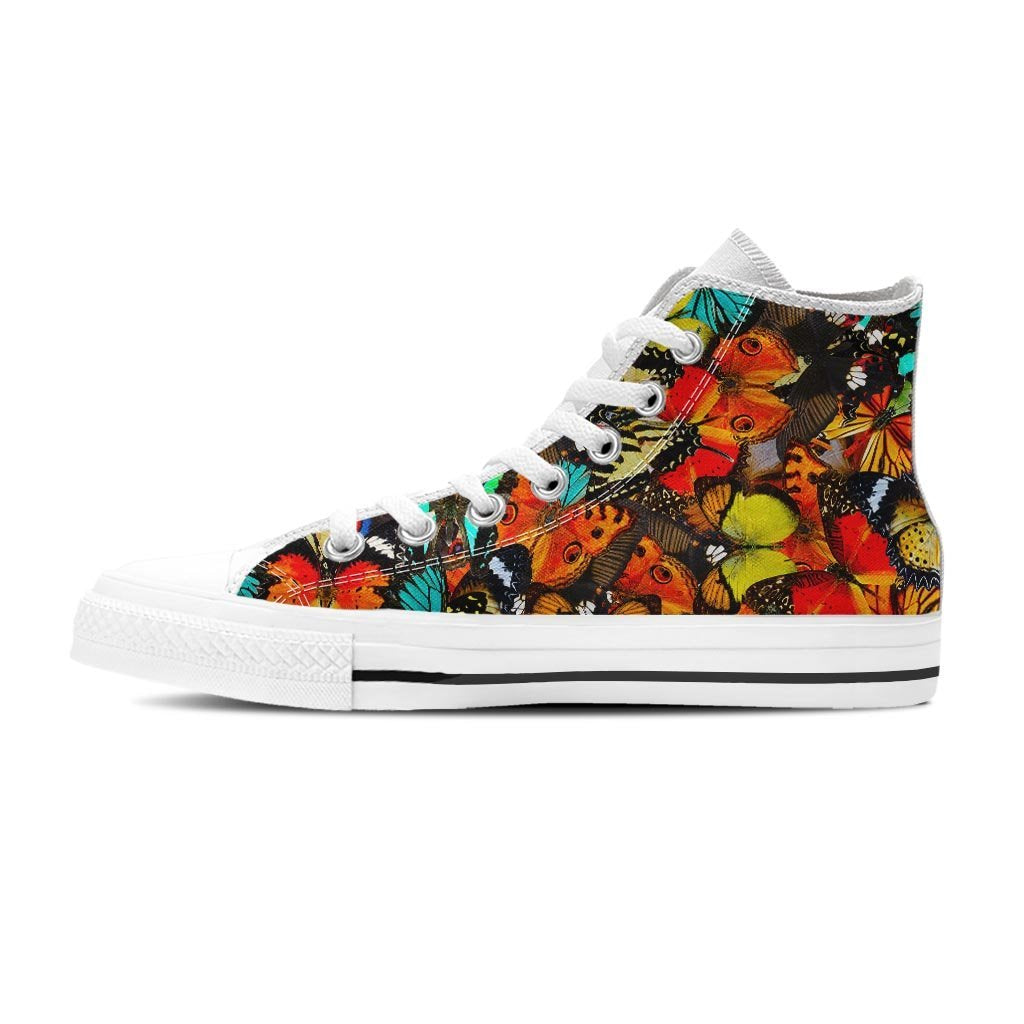 Abstract Colorful Butterfly Print Women's High Top Shoes-grizzshop