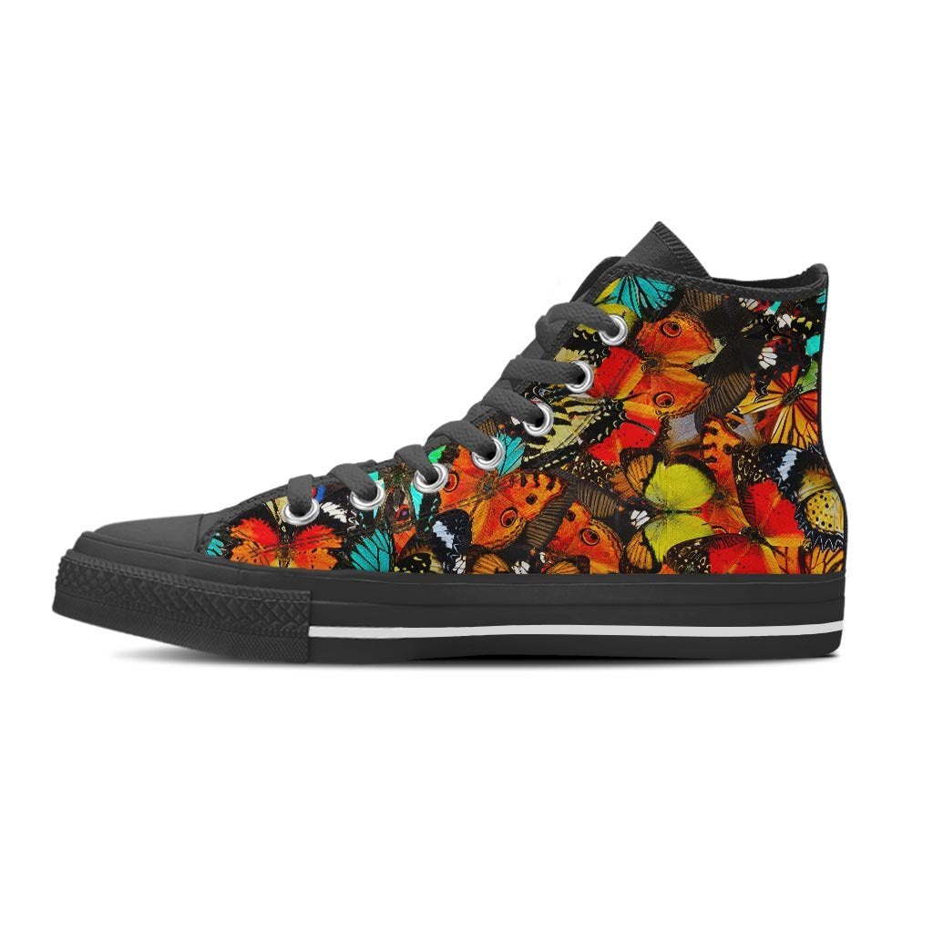 Abstract Colorful Butterfly Print Women's High Top Shoes-grizzshop