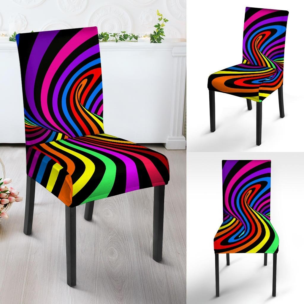Abstract Colorful Psychedelic Chair Cover-grizzshop