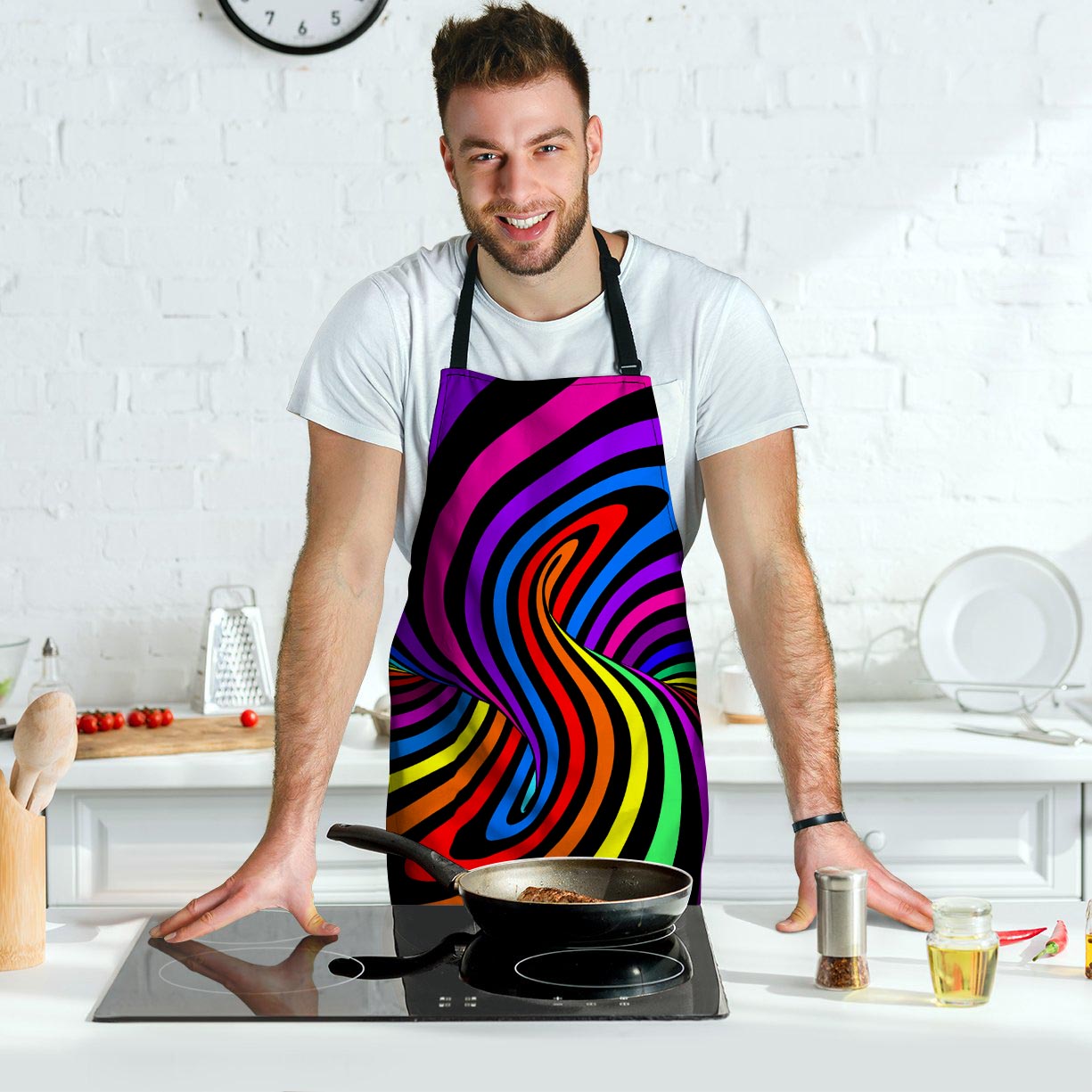Abstract Colorful Psychedelic Men's Apron-grizzshop