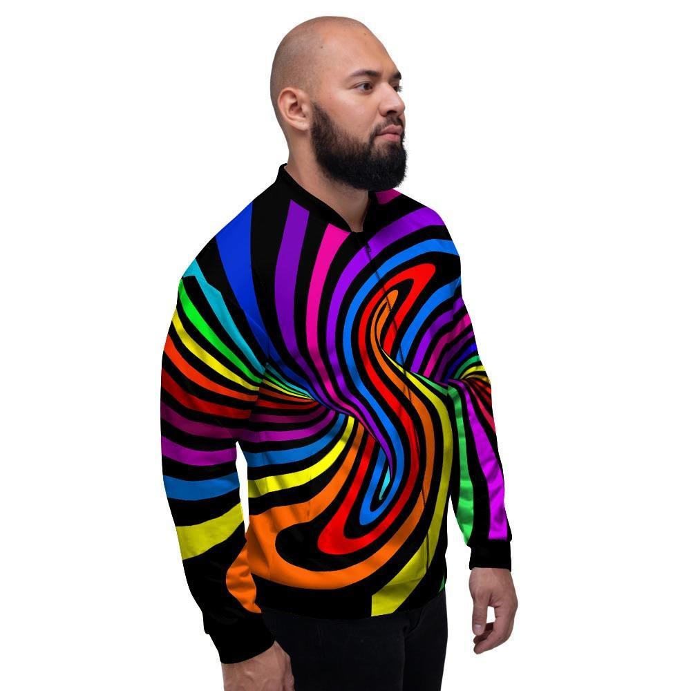 Abstract Colorful Psychedelic Men's Bomber Jacket-grizzshop