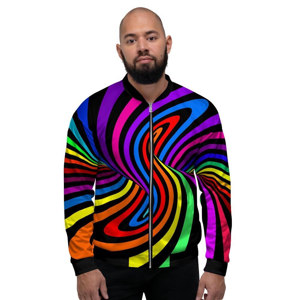 Abstract Colorful Psychedelic Men's Bomber Jacket-grizzshop