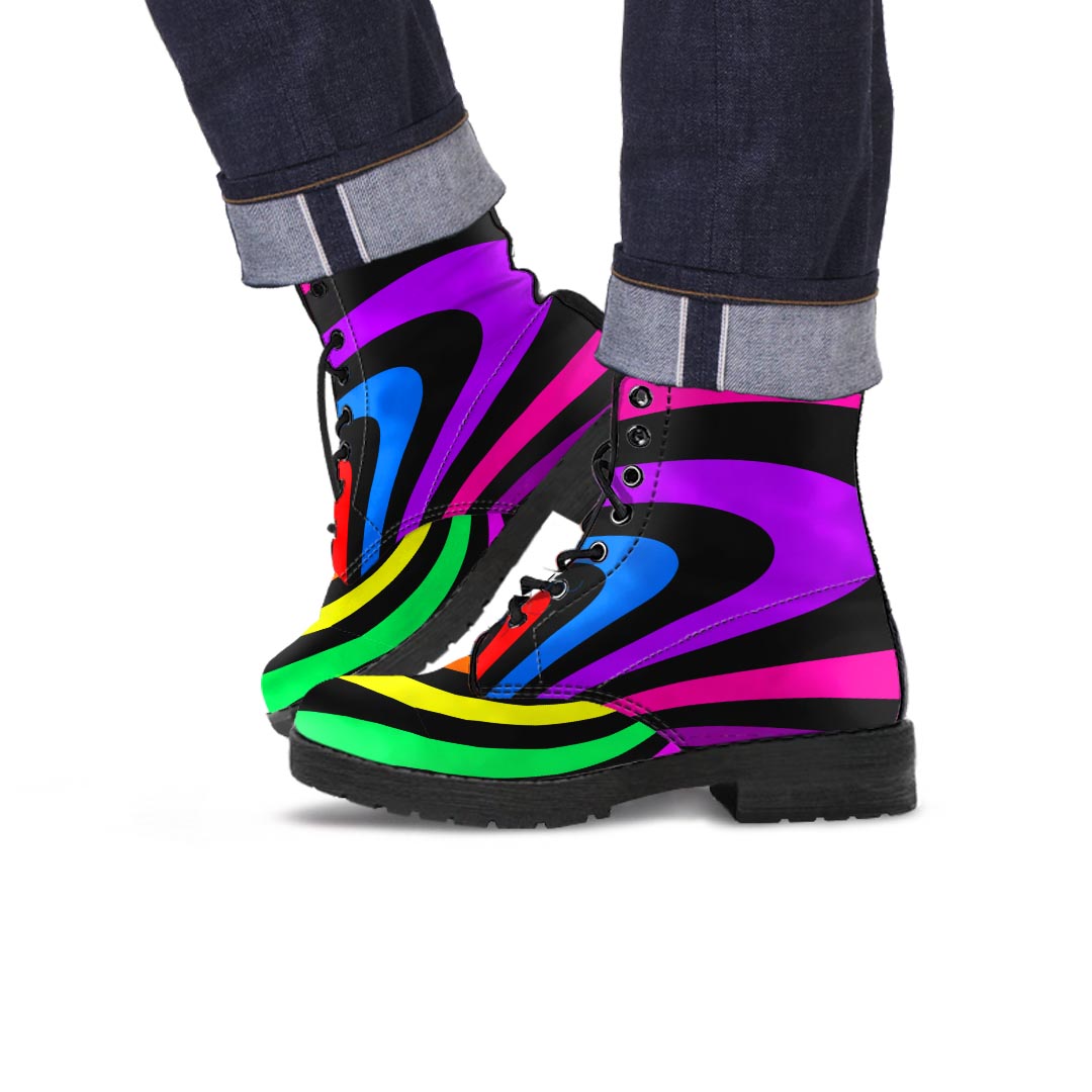 Abstract Colorful Psychedelic Men's Boots-grizzshop